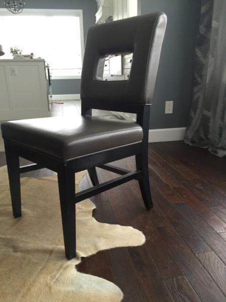 6 Leather dining chairs