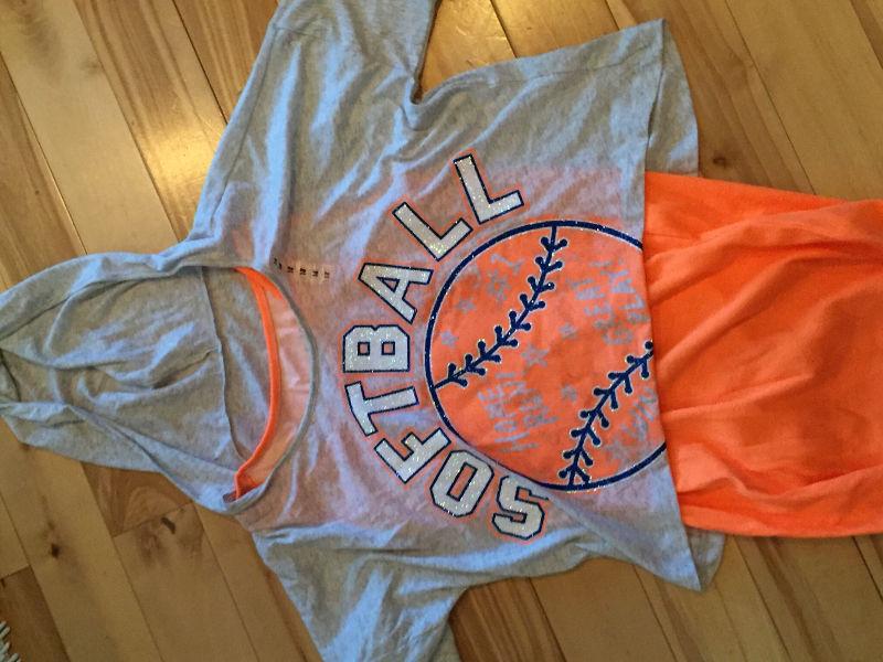 Justice new softball tshirt with hood