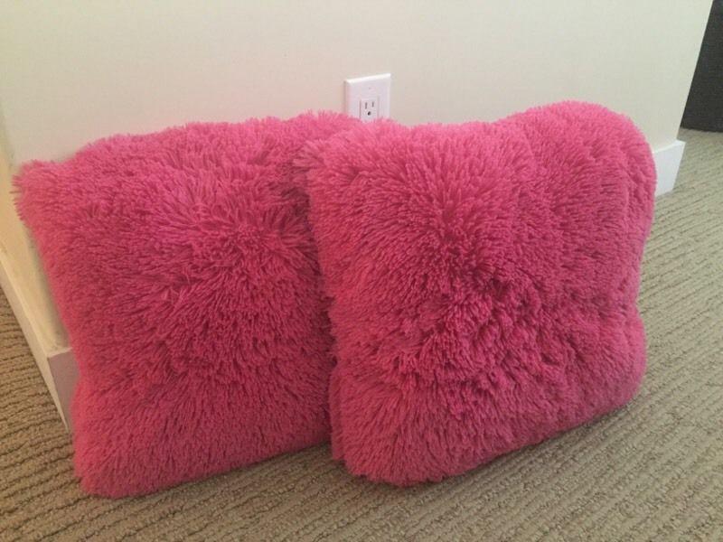 Pink throw pillows