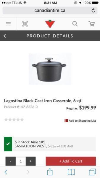 Lagostina cast iron pot