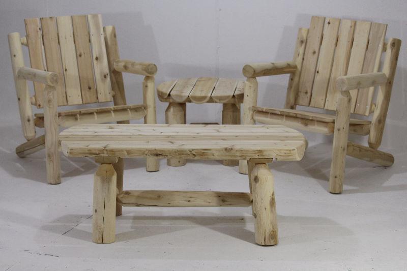 Hand made cedar log Adirondack wood chair