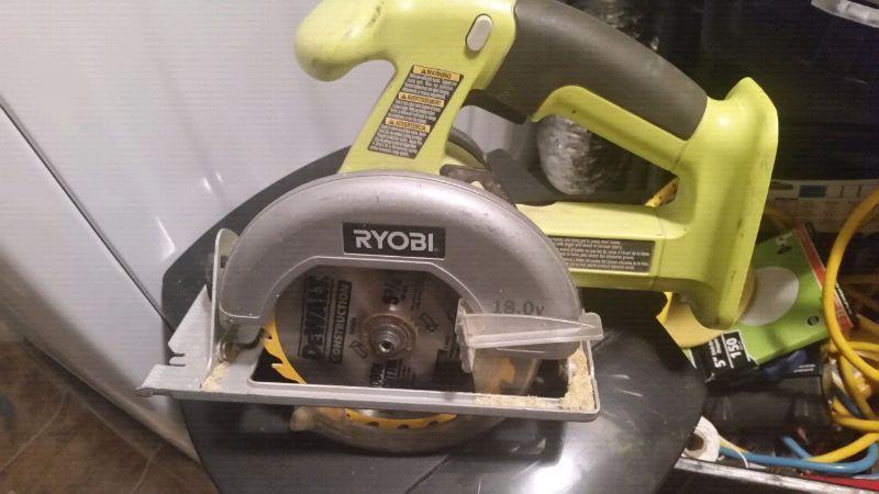 Ryobi One 18V Lithium Ion Saw Circular Saw in great used condit