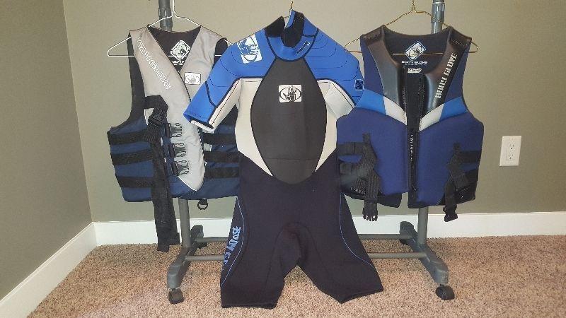 $150 · All Body Glove - 1 wetsuit & 2 life jackets size medium