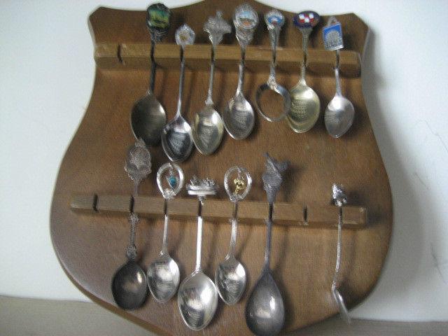 solid wood spoon rack with 13 spoons. 10X12h inches $19