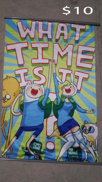 Adventure Time Wall scroll with Finn and Fionna