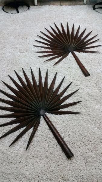 Two Metal Palm Fronds