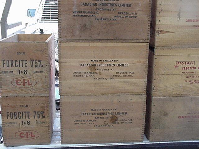 10 Vintage C.I.L. dynamite wooden boxes. Real nice shape