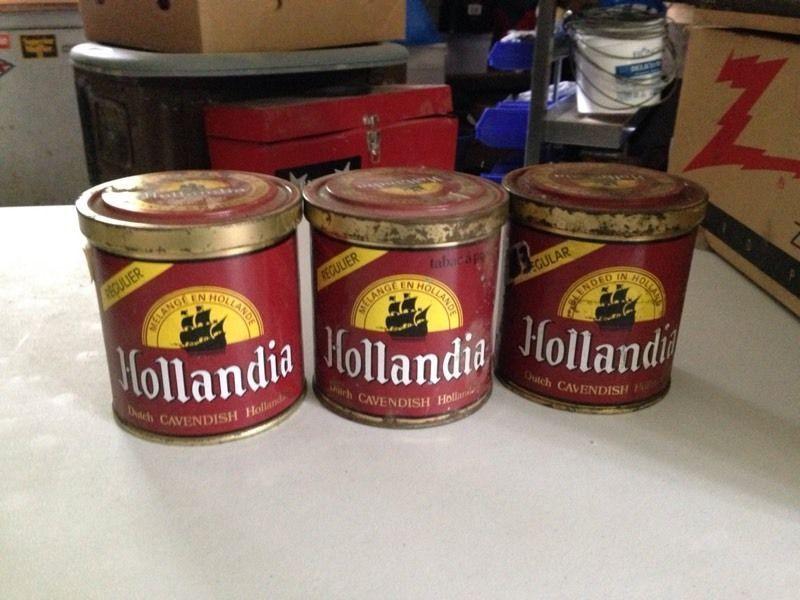 Hollandia tobacco tins-antique