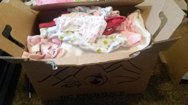 Box of Baby girl clothes