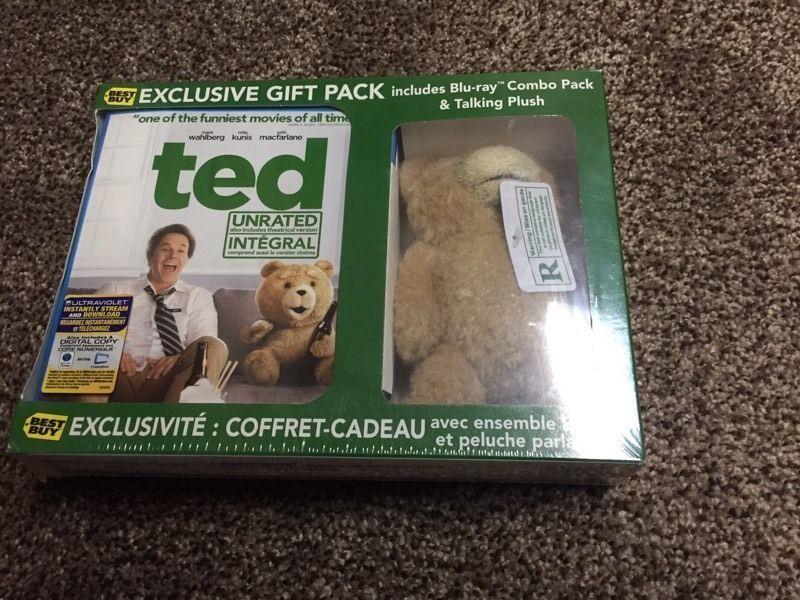 Brand new Ted Blu Ray Combo With mini Ted talking plush