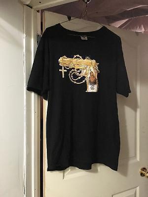 Black and gold gun crooks and castle tee