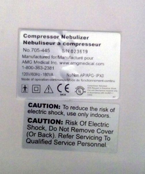 AMG MedPro 705-445 nebulizer for health care - air compressor