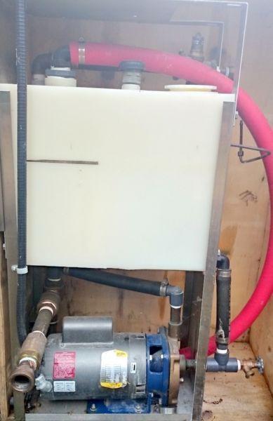 radiant heat system Water Saver c/w tank, pump & Baldor motor
