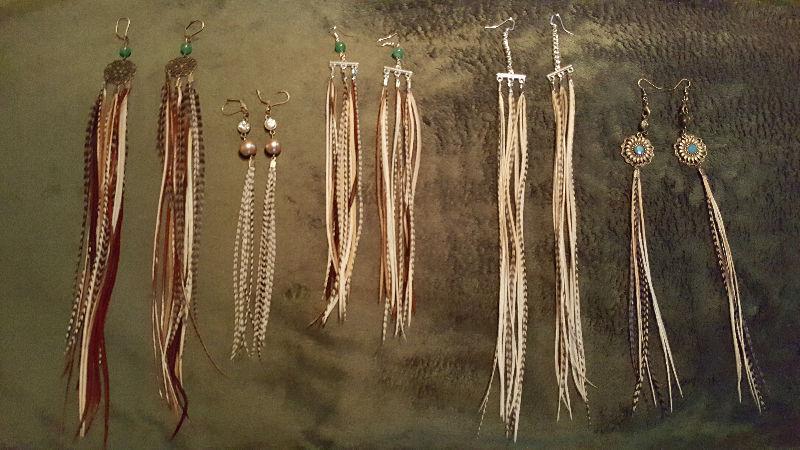 grizzly feather earrings