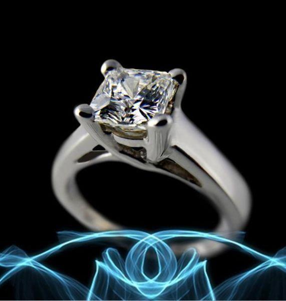 New 0.95CT Solitary SI Diamond Engagement Ring 18K in White Gold
