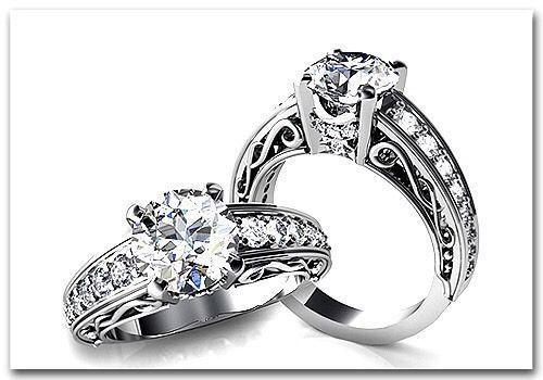 Platinum filigree engagement Ring