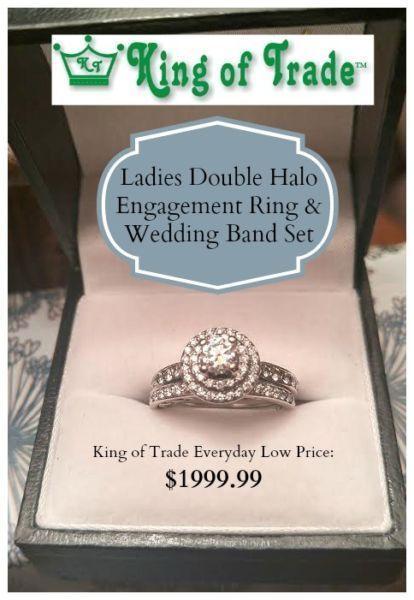 Double Halo Diamond Wedding Set - King of Trade