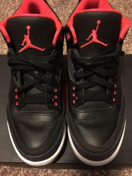 Jordan 4 Fire Red sz 10 and Jordan 3 Crimson sz 9.5