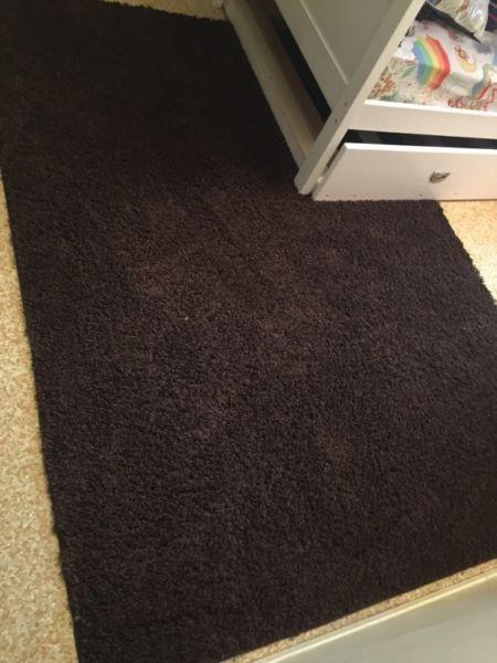 Area rug dark brown shaggy in great shape $30