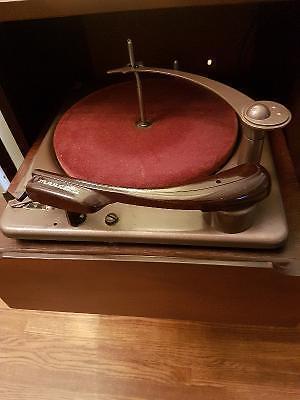 Vintage Marconi Record Player and Tube Radio