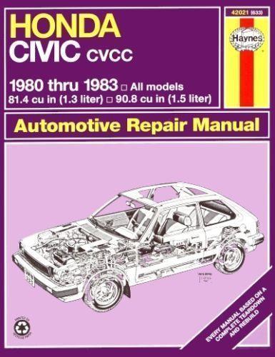 HONDA CIVIC AUTOMOTIVE REPAIR MANUAL 1980 1983
