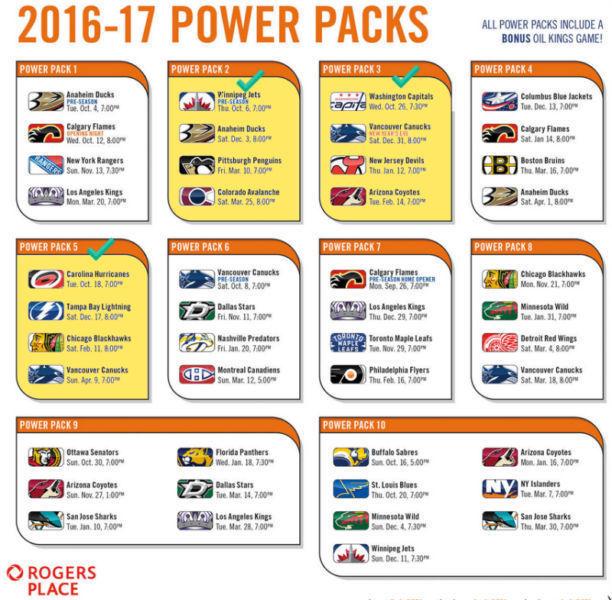 Oiler's Power Packs - LOWER BOWL - 10% lower than Oilers Pricing