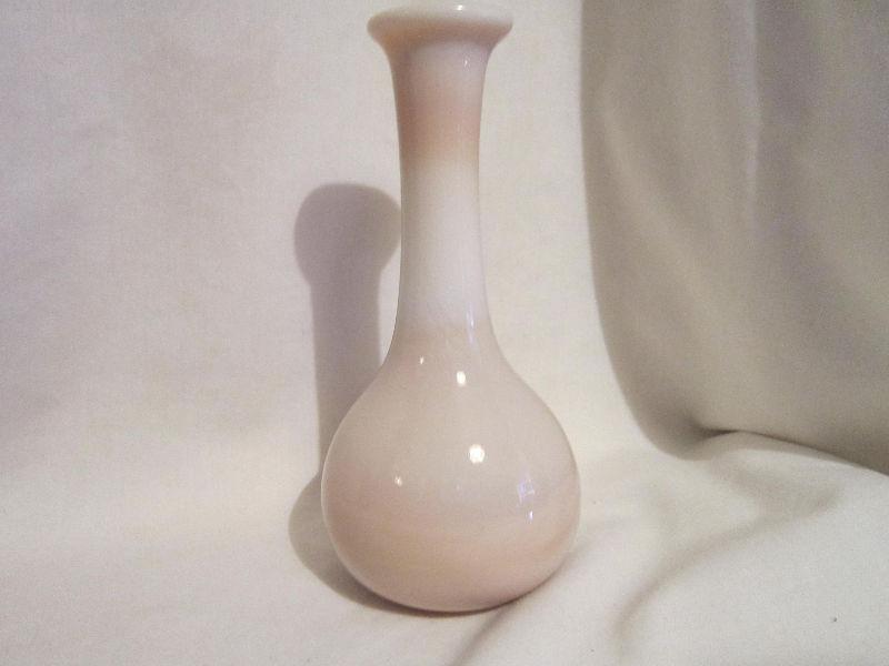 Peach Colored Slag - Blown Art Glass Bud Vase