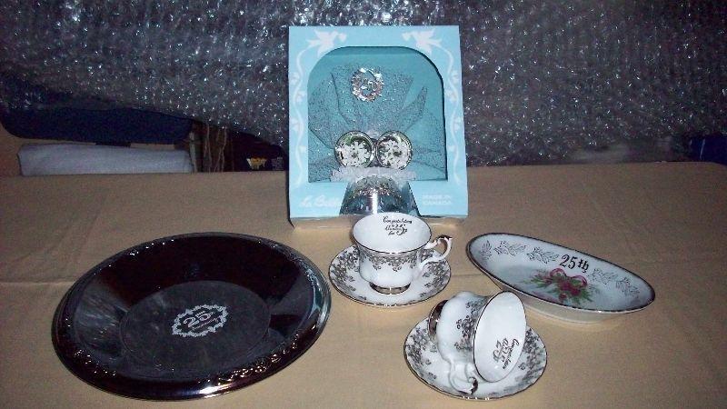 Royal Albert 25th WEDDING ANNIVERSARY Cups & Saucers etc