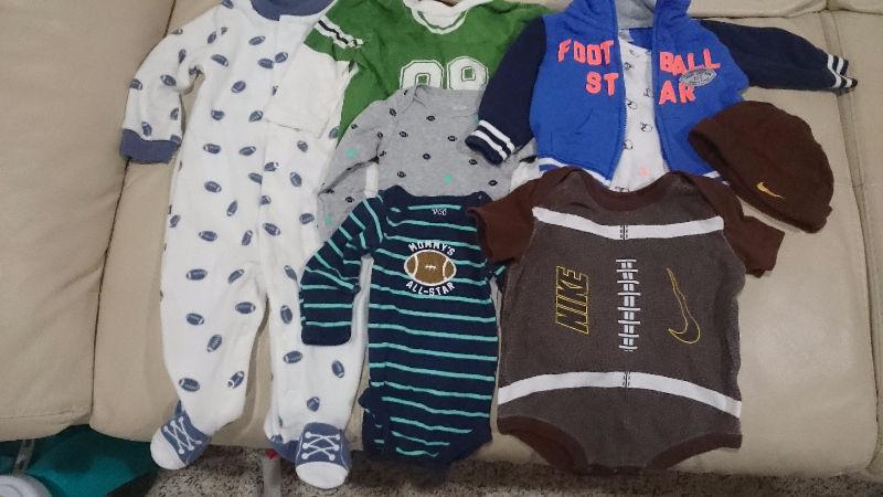 Boys 0-9 months football clothing lot