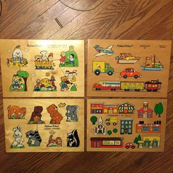 Fisher Price wooden puzzles - vintage
