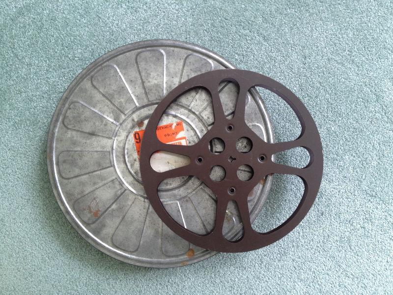 Vintage 16mm film reels and canisters