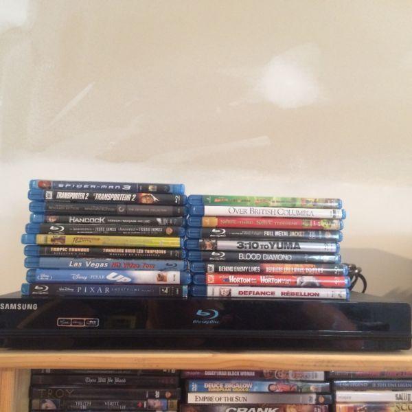 Samsung blue ray player and dvds