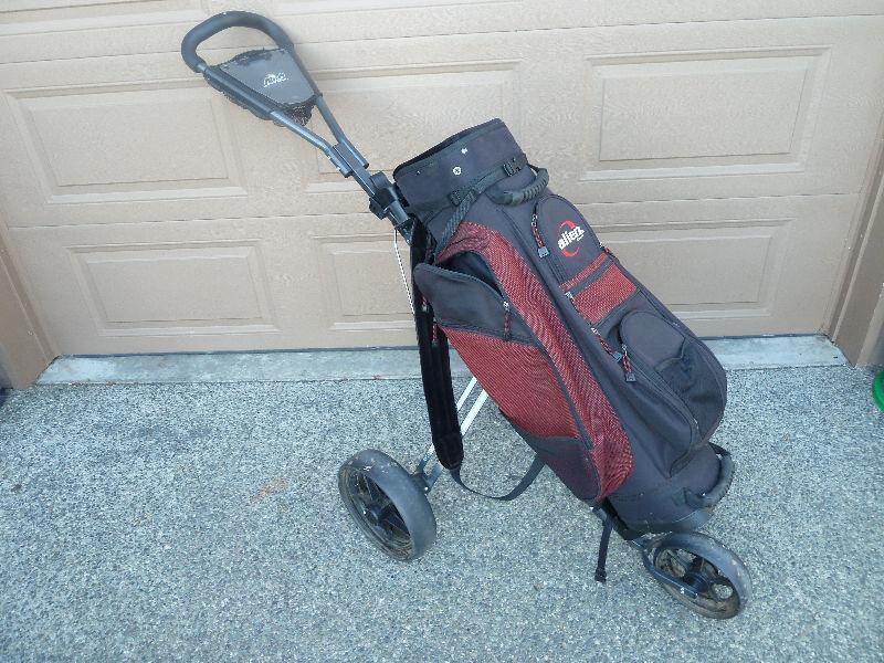 Collapsible 3 Wheel Golf Cart and Bag
