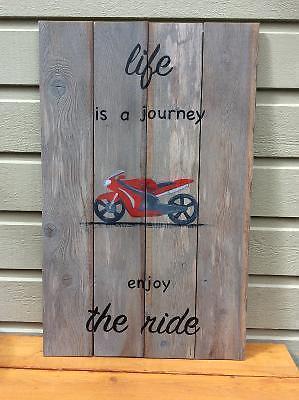 Hand painted sign, from reclaimed cedar wood fence