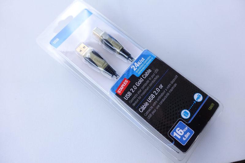 USB 2.0 Gold cable by staple