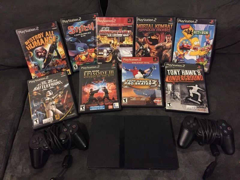 PS2 slim with 9 games