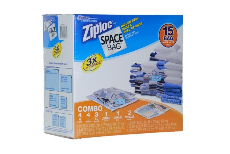 Ziploc 15 bag space saver bags for traveling or storage