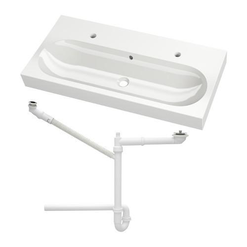 Ikea BRAVIKEN 1 Bowl Vanity Sink - White - 100cm
