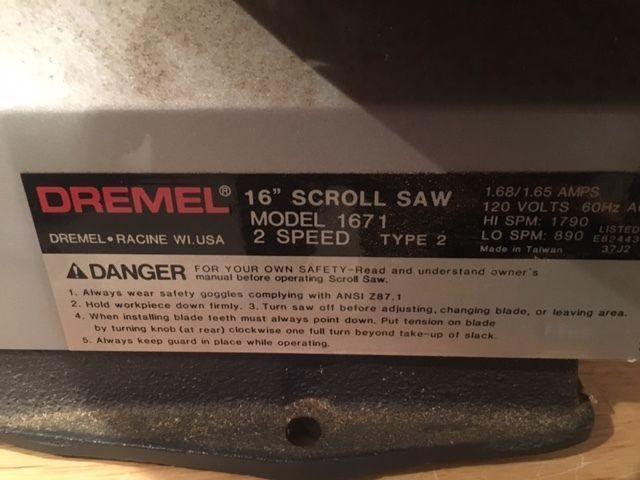 Dremel 16 inch Scroll Saw