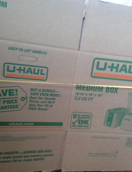 38 UHaul Moving boxes Medium Size 3.0 cu