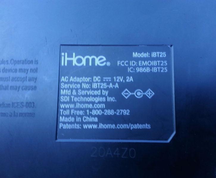 iHome iBT25 Bluetooth Wireless Speaker REDUCED !!!