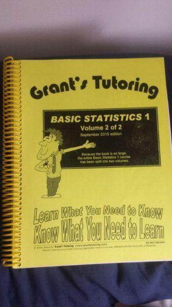 Wanted: Grant's Tutoring STATS 1000, winter 2016