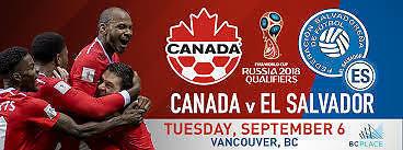 FIFA Canada Men's National Team Vs. El Salvador - Three Tickets