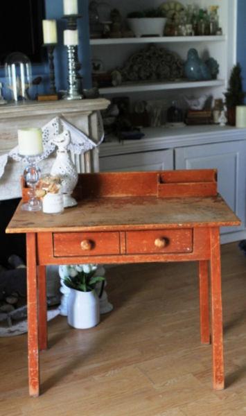 Distressed Antique Table Desk - solid wood