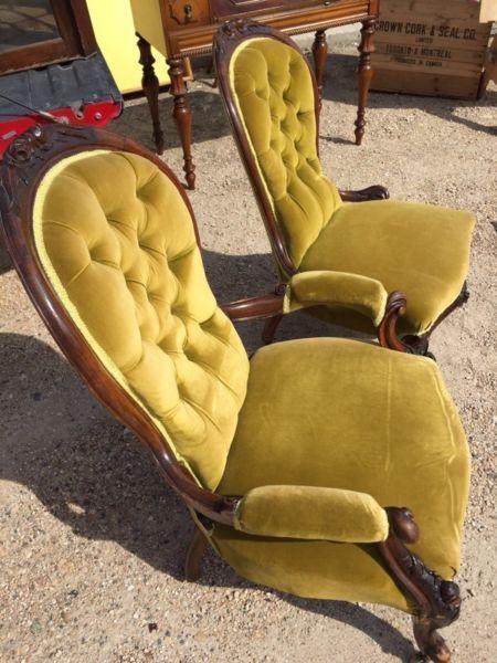 Antique walnut palace chairs