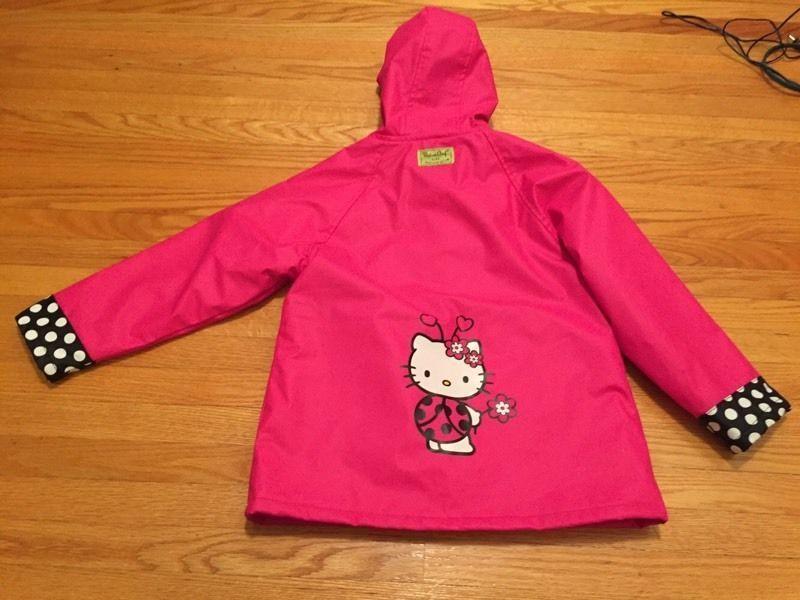 New condition Hello Kitty lined rain jacket