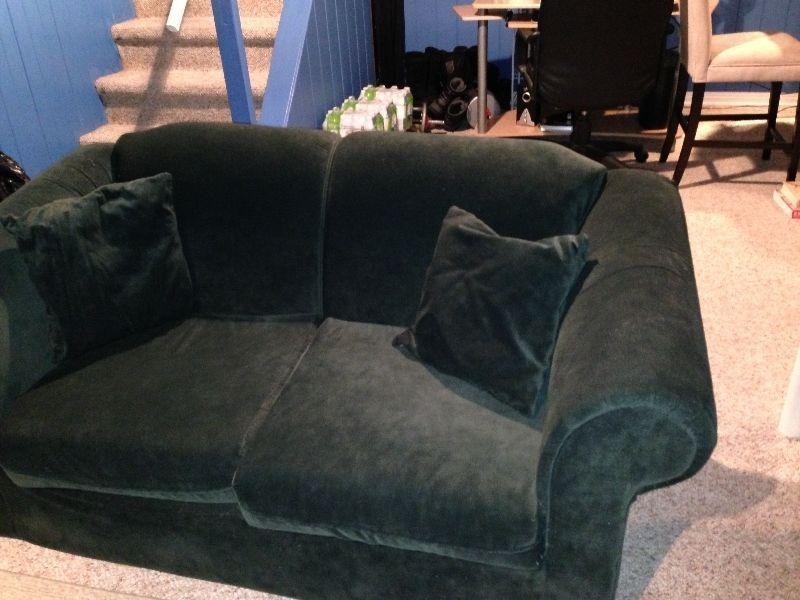 Beautiful Dark Green couch and loveseat