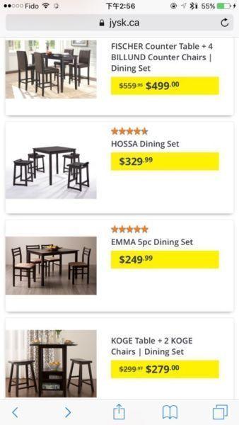 Moving sell JYSK table set $120