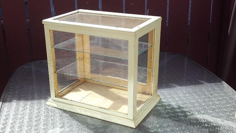Vintage wood 5 sided glass SHOWCASE/DISPLAY CASE