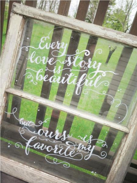 Shabby Chic Vintage Window Signs with your favorite Quote